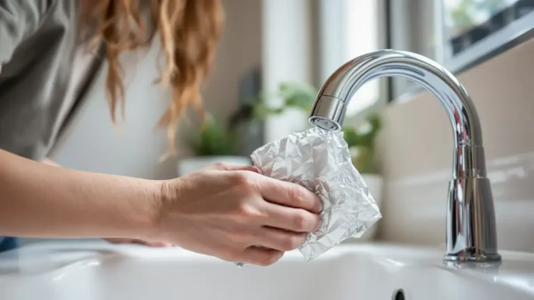 Een eenvoudige rol aluminiumfolie kan gemakkelijk kalkaanslag uit uw huis verwijderen zonder dat u het weet