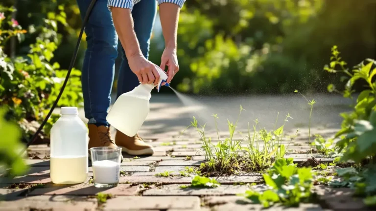 Witte azijn bestrijdt onkruid effectief met de toevoeging van deze twee veelvoorkomende keukeningrediënten